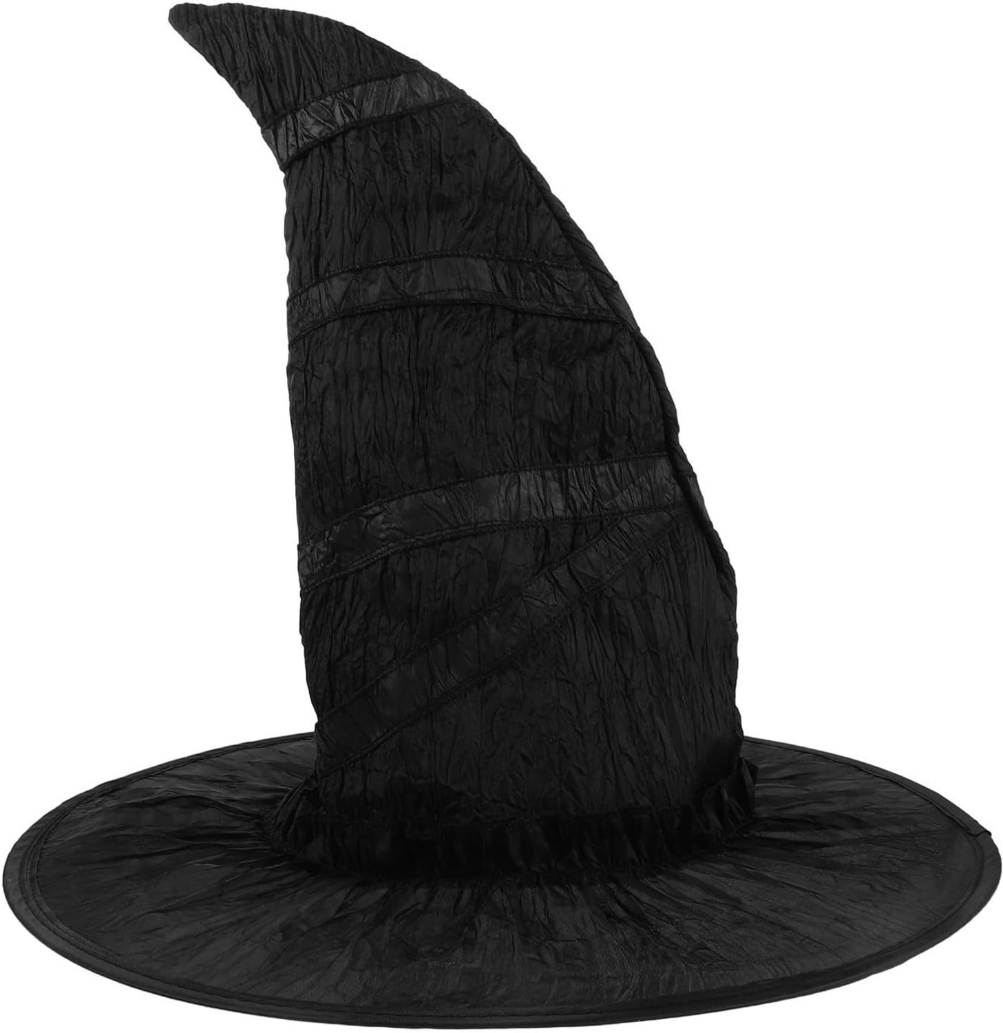 Zwarte Dames Heksenhoed Verstelbare Draadrand Halloween Wizard Cosplay Muts Zachte Fluwelen Hoed voor Feestelijke Verkleedpartijen Decoratie