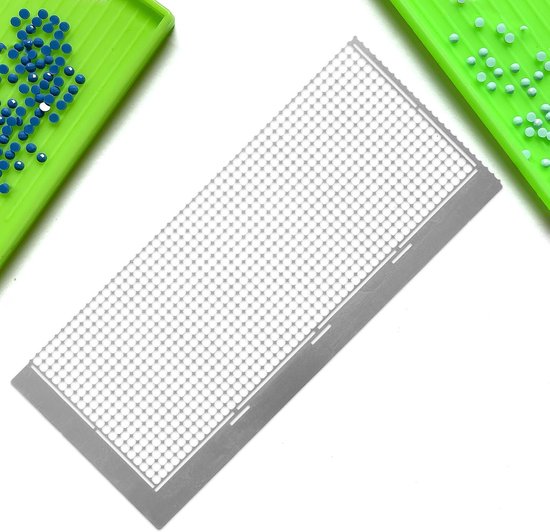 2 Stuks Rvs Rhinestone Ruler Precisie Mesh Liniaal voor DIY Diamantschilderij Borduurkunst Roestvrij Stalen Positioneringstool voor Nauwkeurige Steentjesplaatsing — afbeelding 5