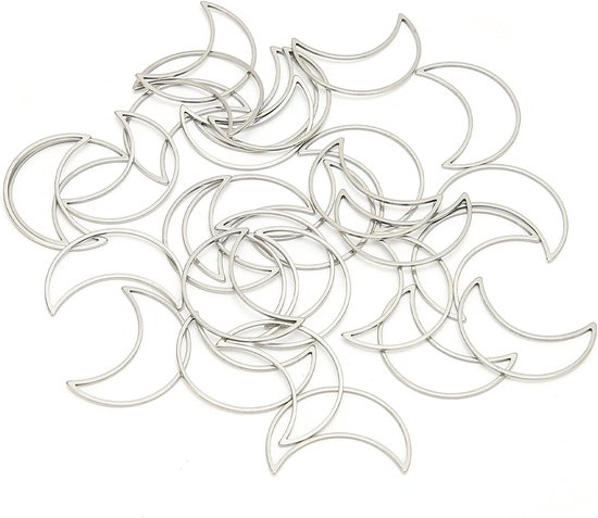 30 -Stks Open Randen, 30 Stks Maanvormige Sieraden Diy Hol Frame Metaal Open Ring Hanger Ringranden voor Harsjuwelen Maken voor Harsvaartuig — afbeelding 5