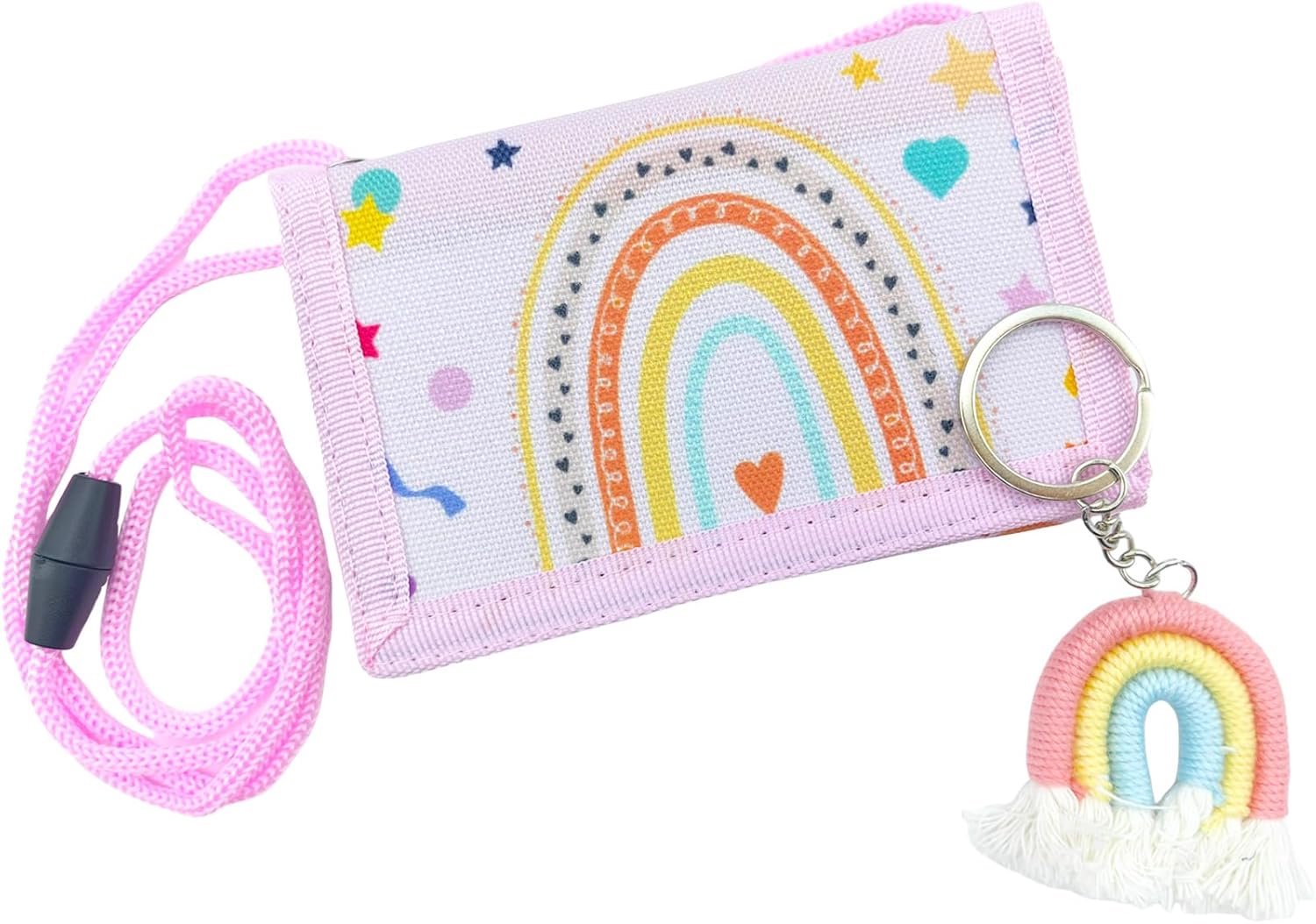 Bikasun Borsttas voor kinderen met sleutelhanger, portemonnee voor meisjes, portemonnee om om te hangen, Kerstmis, verjaardagscadeau, Boho, Regular, Casual