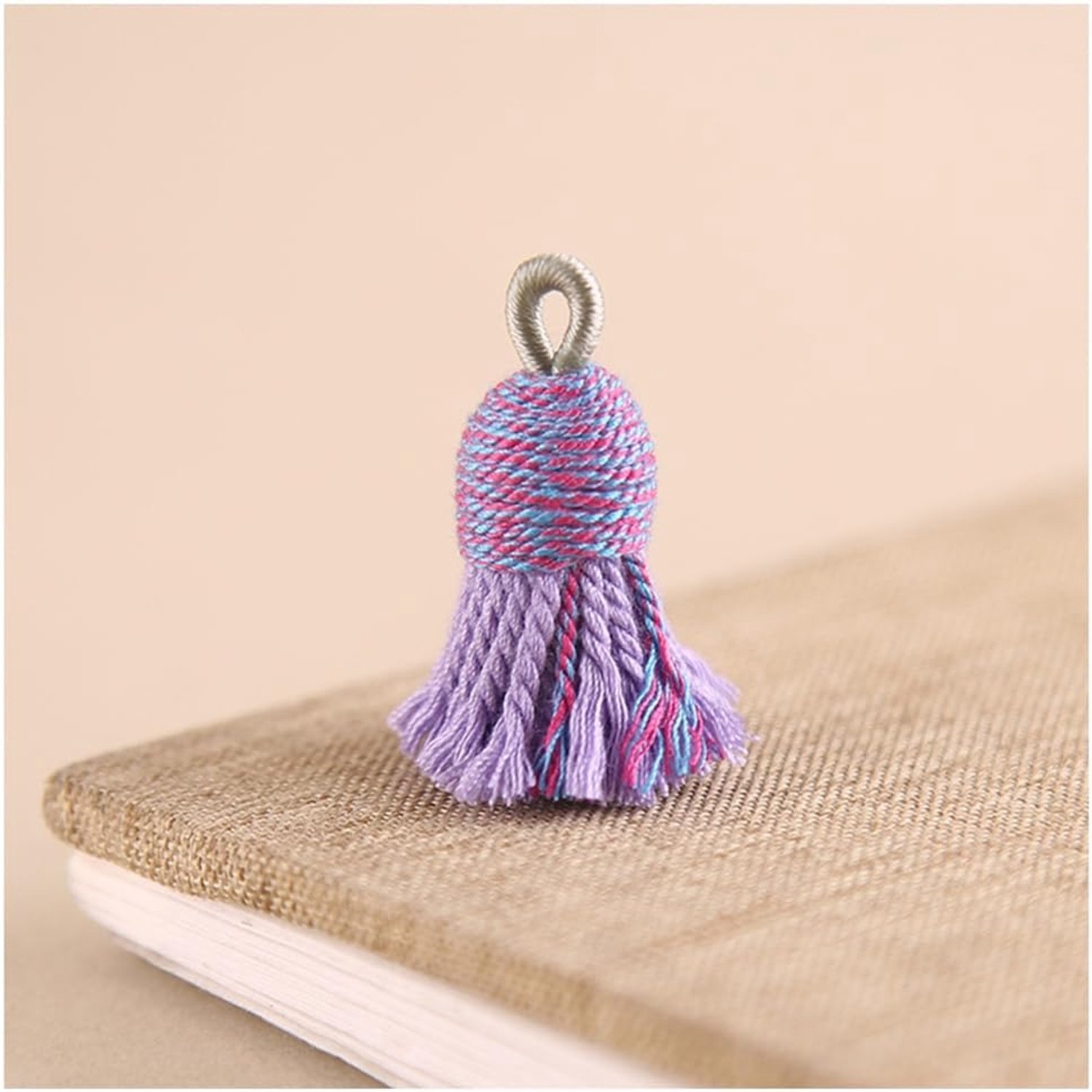 3,5 cm mini kwasten handgemaakte katoenen kwasten kleurrijke kwasthanger kwasten bladwijzer kwasten met koord lussen voor doe-het-zelf handwerk sleutelhangers knutselen armbanden #5 5 stuks