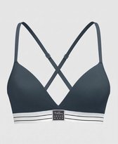 Bjorn Borg Katoenen triangle BH - katoenen Dames bralette zonder vulling - Niet voorgevormd - XL - Blauw