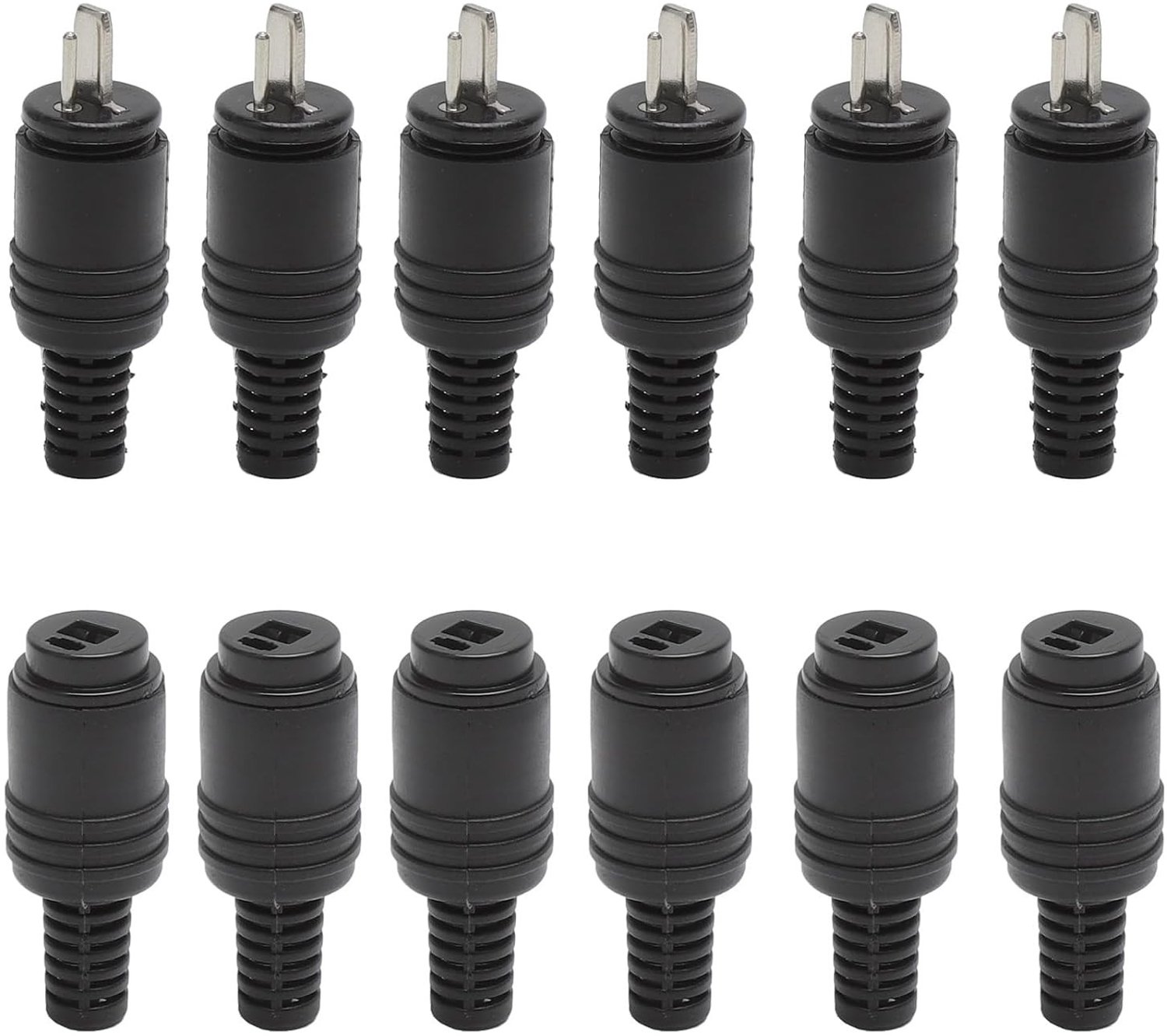 Set van 12 2-Pin DIN Luidsprekerconnectoren met Schroefterminals - Geschikt voor Stereo Versterkers, HiFi Audio en Luidsprekerkabels