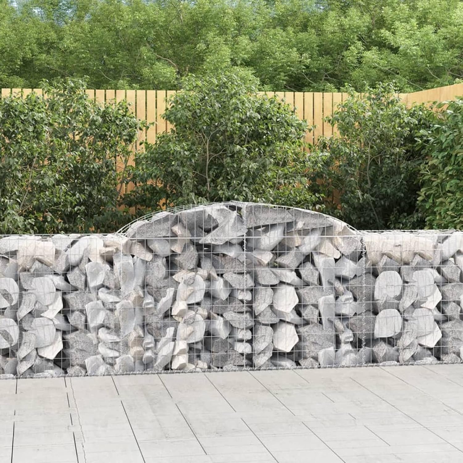 Schanskorven met boog, 4 stuks, 300 x 50 x 80/100 cm, verzinkt ijzer, manden, schanskorven van metaal, schanskorven voor stenen, 3146685