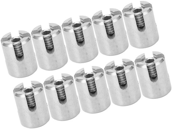 lyrlody Kruiskabelklem 316 Roestvrij Staaldraad Kruisklem 10 Stuks voor 90 Graden Kabelbevestiging Compacte Sluiting voor Binnenleuningen en Buitentuindraadorganisatie (M10 4mm) — afbeelding 5