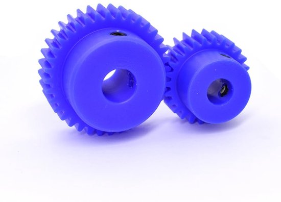 2 stuks 1 module nylon tandwielen 15T/16T/18T afgewerkte boring 4 mm/5 mm/6 mm/8 mm/10 mm kunststof motornaaftandwiel voor CNC-apparatuur(1 Module 15T Bore 6mm) — afbeelding 4
