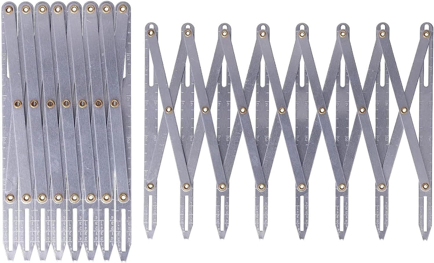 Atyhao Aluminium naaimeter, verstelbare uitschuifbare naaimeter knop gids afstandsmeter voor knopplooien doe-het-zelf gordijnaccessoires