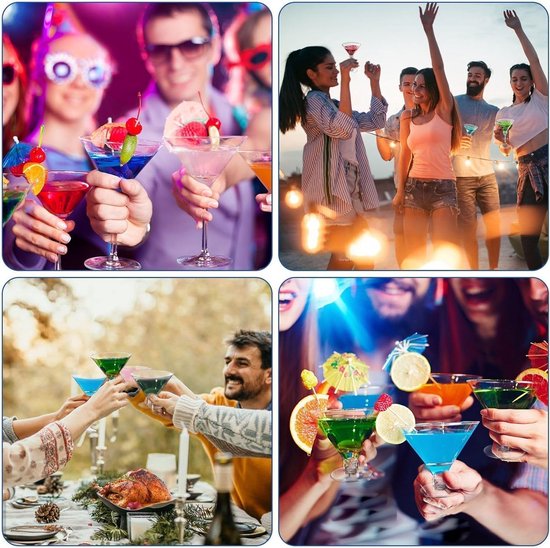 40 stuks herbruikbare kunststof martini-glazen, 150 ml, grote martiniglazen, margarita-glazen van kunststof, perfect voor nieuwjaarsfeesten, wijn, desserts, aperitieven en — afbeelding 5