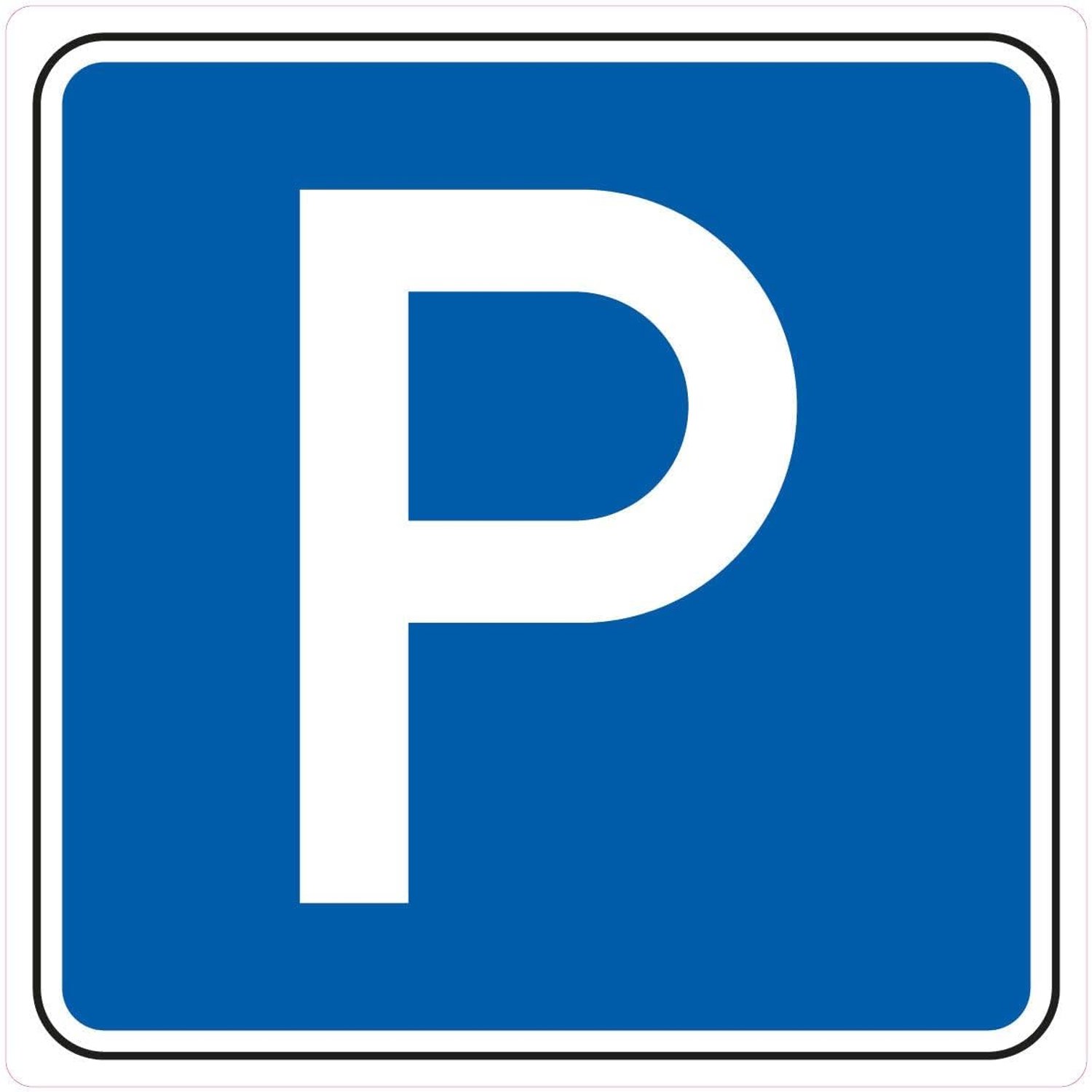 Hier parkeren sticker blauw 15x | 5 cm