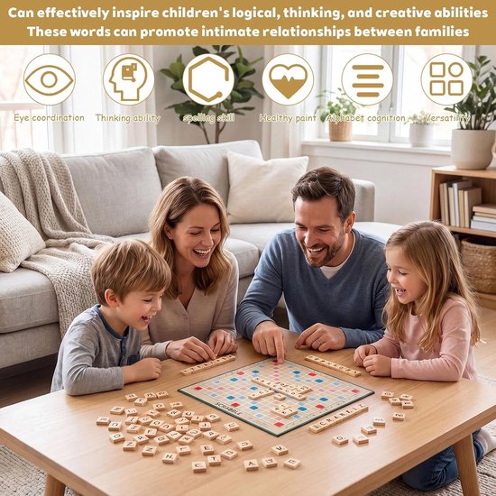 400 stuks houten letters, klein om te knutselen, letters hout alfabet A tot Z, puzzel om te spelen, letters, tegels met cijferwaarden voor kinderopvoeding, doe-het-zelf kunsthandwerk — afbeelding 4
