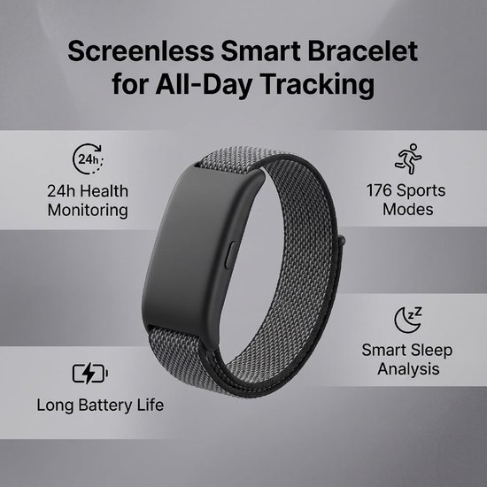 Goshyda Schermloze Activiteitstracker, Slimme Armband voor Heren en Dames — afbeelding 2