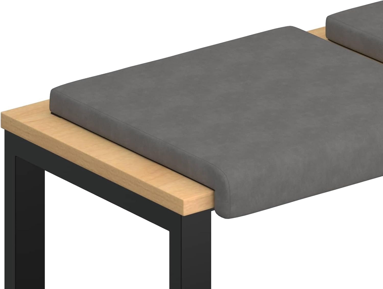 Bankkussen 2 stuks microvezel donkergrijs L-vorm 35 cm