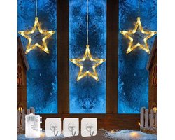 SnelShoppen - DAZZTIME LED ster kerstverlichting 3 stuks - 8 modi - IP44