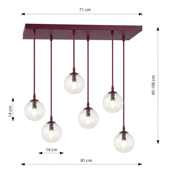 COSMO 6 BURGUNDY TRANSPARENT