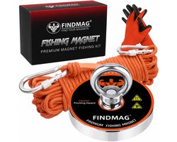 FINDMAG Magnetvissen Set Neodymium Magnet 363kg Trekkracht 75mm Berging
