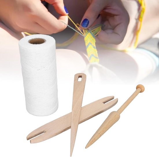 Warp Thread Kit Duurzaam Katoen 1 Mm voor Doe-het-zelf Weefprojecten Vrienden Geschenkset van 1 Rol — afbeelding 3