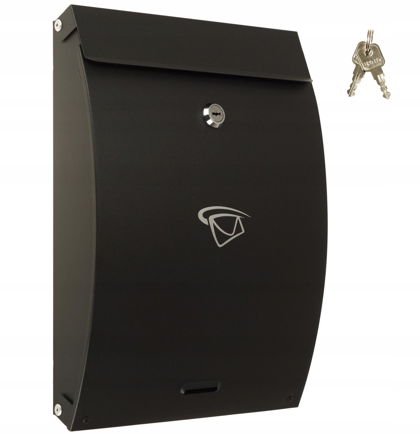 Grote Zwarte Metalen Brievenbus met Slot - 35x25 cm