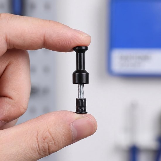 4 Stuks Delige Zwarte Ronde Pegboard Haak met Schroeven Moeren Stabiele Universele Wandhangers voor Gereedschap Rugzakken Kleine Ruimteorganisatie in Werkplaats Hal — afbeelding 5