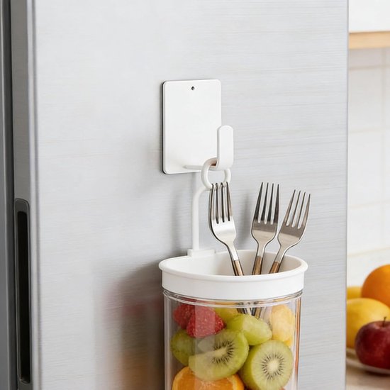 2 Stuks Magnetische Koelkast Opbergrek met Verstelbare Papierrolhouder Plasticfolie Organizer voor Keuken Ruimtebesparend Zonder Boren Multifunctionele Magnetische Hanger — afbeelding 4