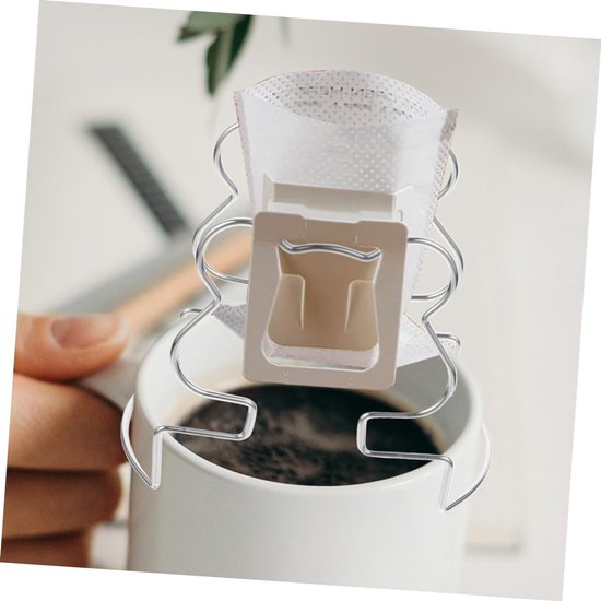 2stuks Verstelbare Koffiefilterhouder Van Roestvrij Staal Hangende Drip Rack Voor Koffiefilterzakjes Handige Koffie Extractie Accessoire Voor Thuisgebruik — afbeelding 3