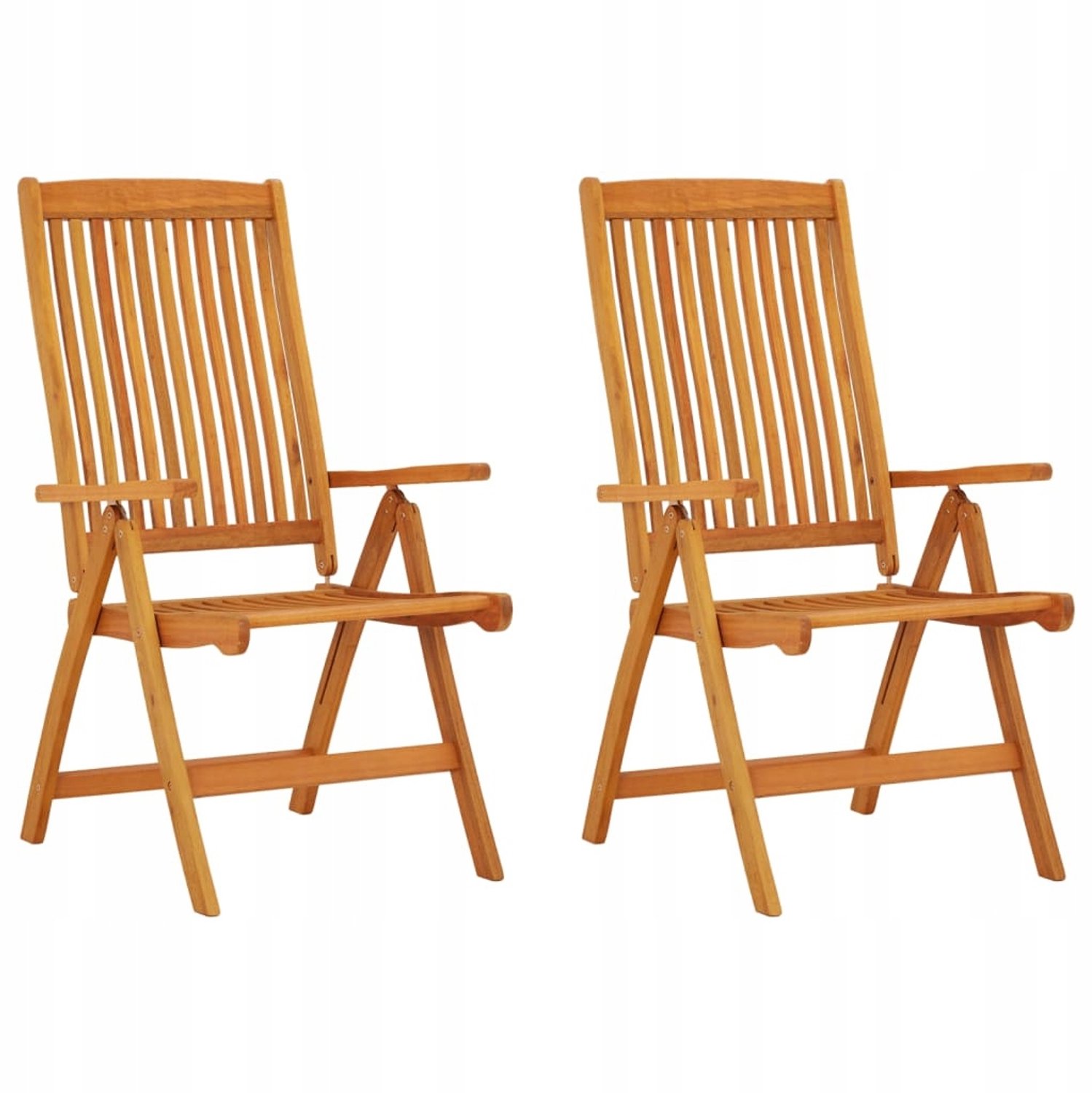 2x Houten Klapstoel Tuin Balkon Terras - Eucalyptushout