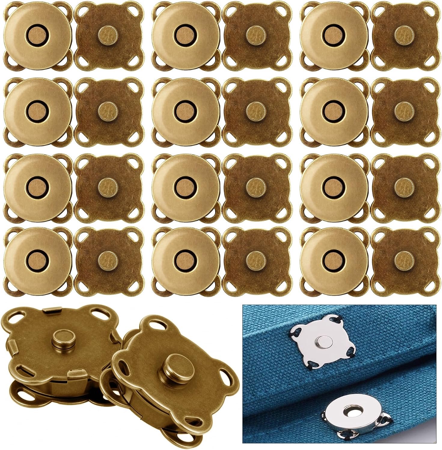 GrueGard Magnetische knopen, drukknopen om aan te naaien, magneetsluiting tas & kleding, magnetische drukknop DIY - ShopVlot