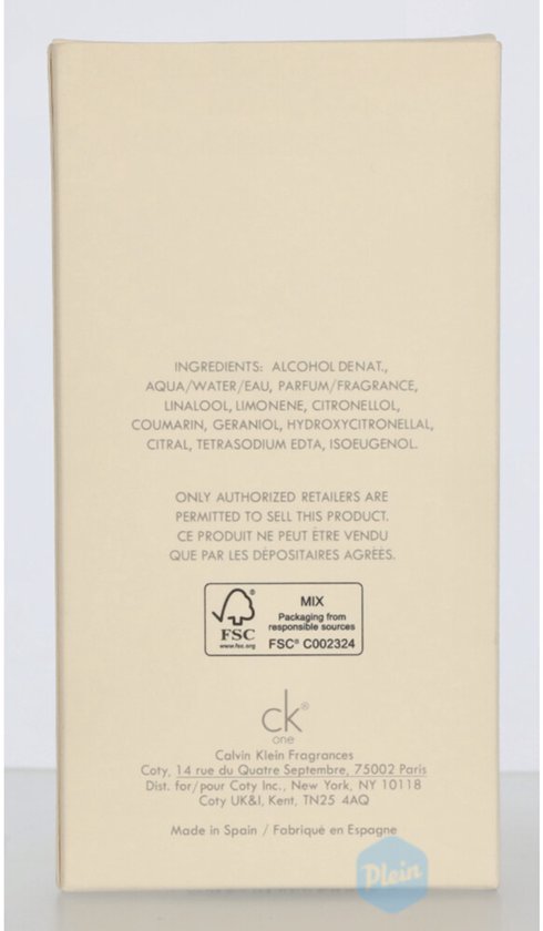 Calvin Klein CK One - Citrus Aromatische unisex geur - 100ml
