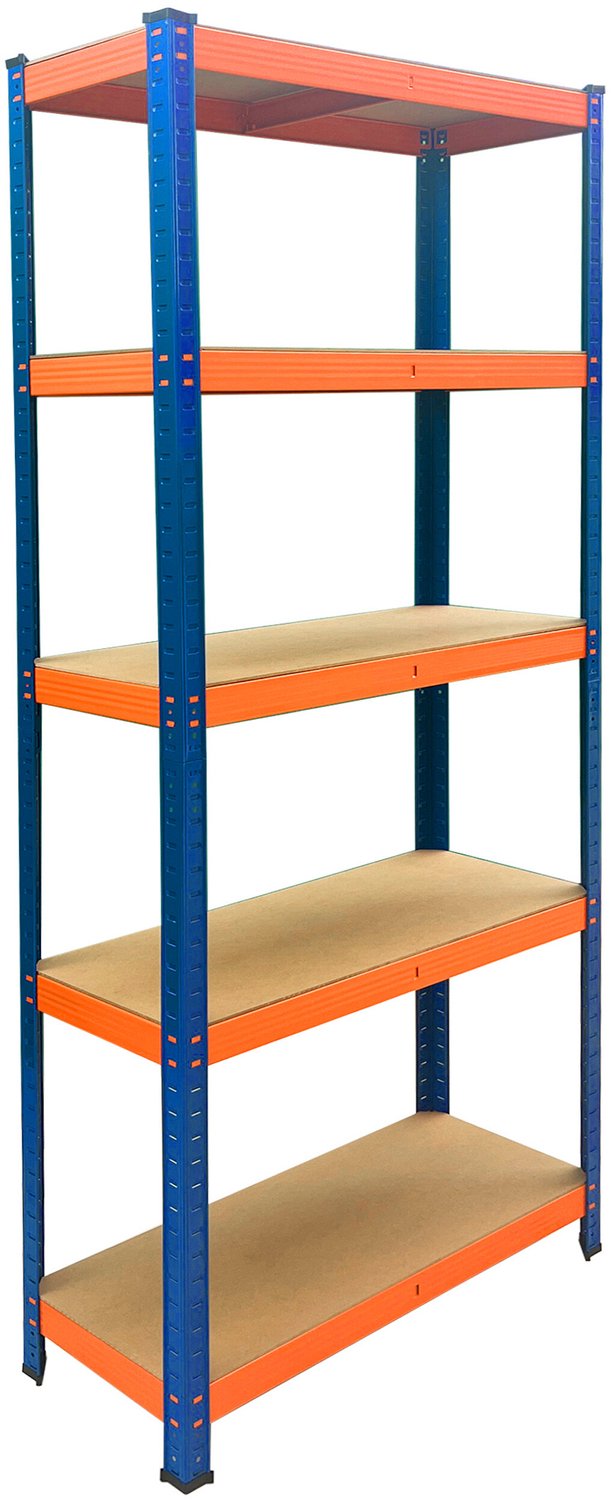 Stellingkast - 180x75x30 cm - tot 875 kg - blauw-oranje