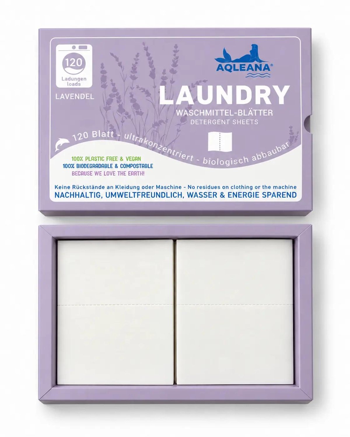 AQUARIUS pro life – AQLEANA LAUNDRY 120 wasmiddelvellen Lavendel