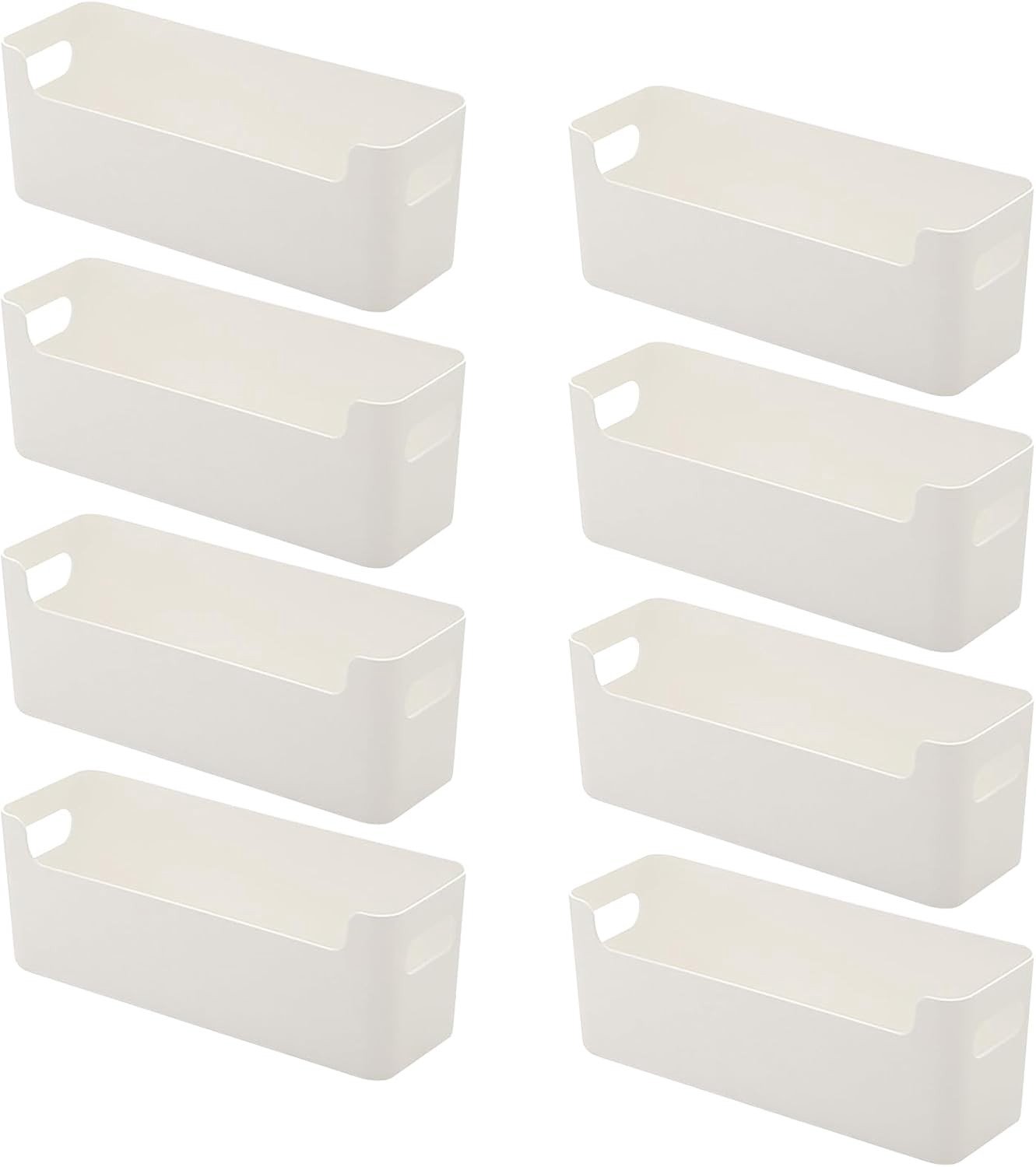 Opbergmanden Set van 4, Organizer voor Badkamer, Lades en Make-up Tafel, Ideaal voor Kantoorbenodigdheden, Sokken en Kabels (Zwart, 10 x 8,5 x 8 cm)