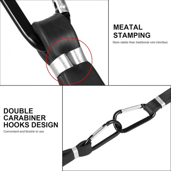 Bagagespanner met Karabijnhaak, 2pcs 100cm Bungee Koorden Elastische Banden met Haken, Elastische Bagageriemen, UNOLIGA Spanriemen voor Fiets, Motorfiets, Auto, Dekzeil, Tent, 100% Latex, Robuust — afbeelding 2