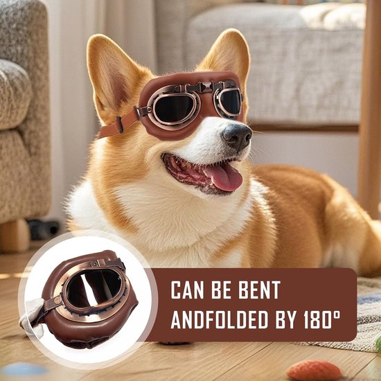 1 stuks retro hondenbril, winddichte hondenbril, zonnebril voor honden, uv-bescherming, huisdierzonnebril met verstelbare riem, hondenzonnebril voor middelgrote en grote honden, eenvoudig aan — afbeelding 3