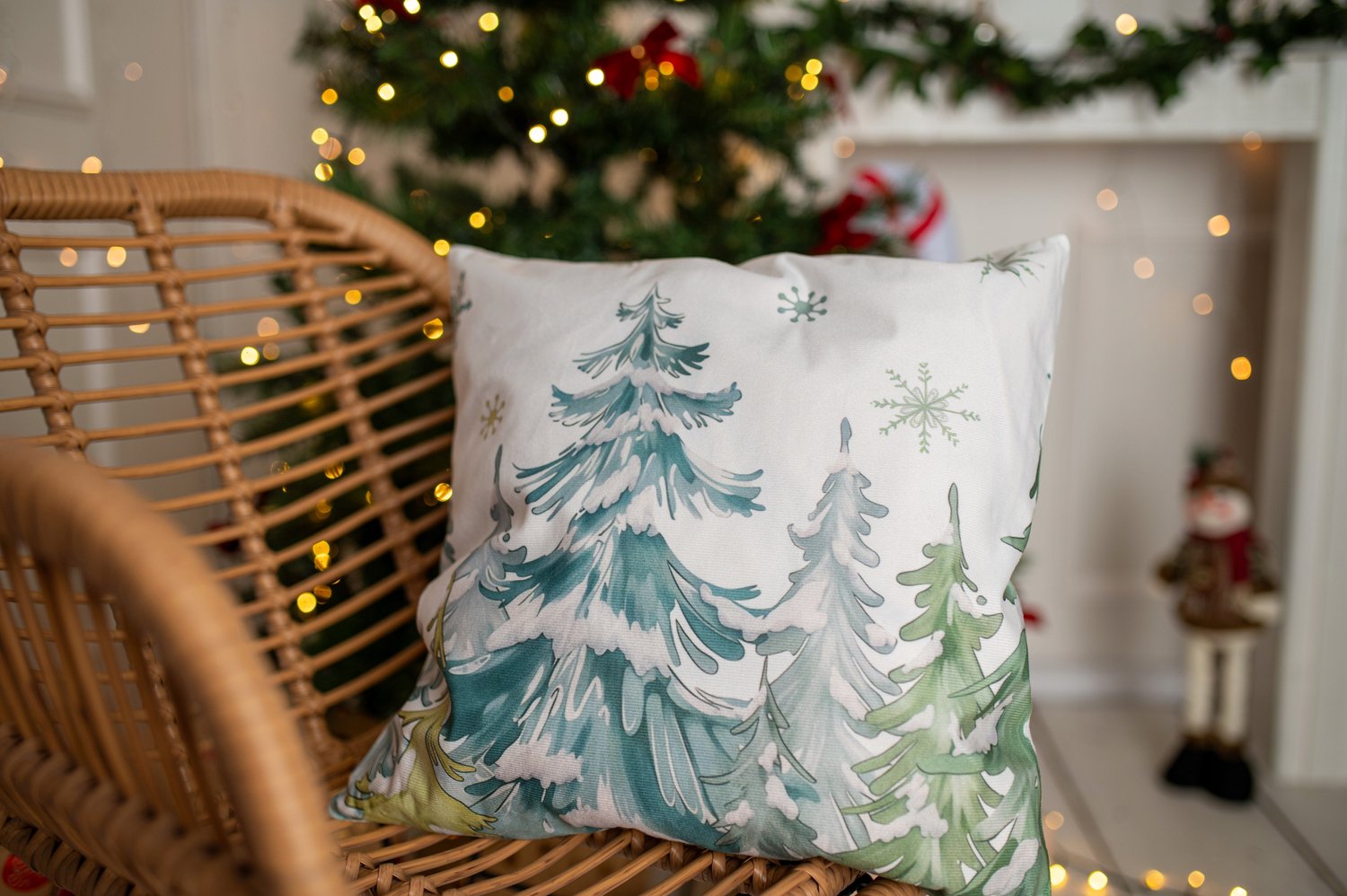 Kerst Kussenhoes 45x45cm Decoratief - Winterse Sfeer