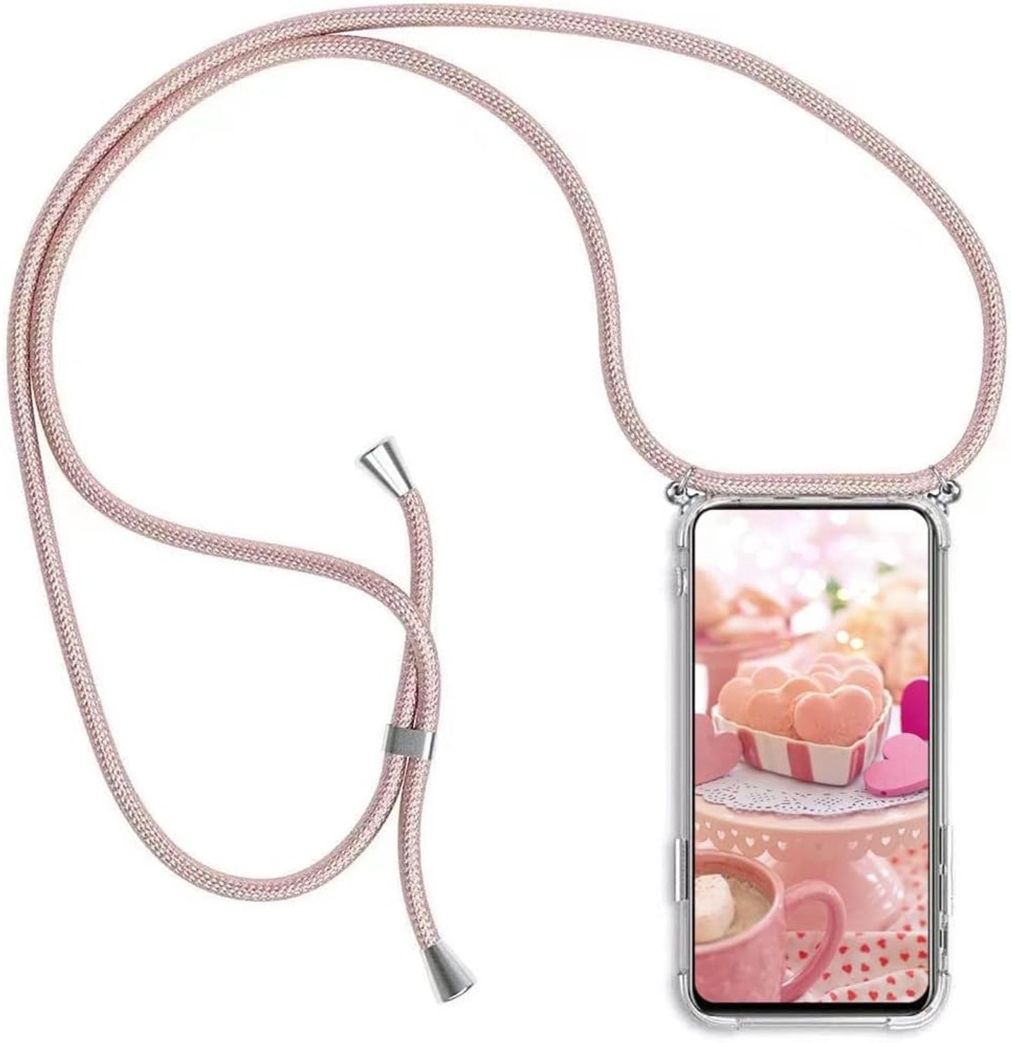 Hoesje met Koord voor Motorola Moto G 5G Plus Hoesje - Smartphone Telefoonhoesjes met Sleutelkoord - Telefoon Ketting Cover Case - Schokbestendige Transparant TPU Siliconen Cover Stijlvolle Snoer Hoes