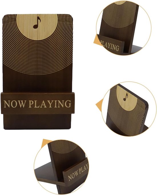 Grobo Speelt nu Vinyl Record Stand, Houten Display Vinyl Houder Stand, Album Organizer voor Bureau, Retro Album Collection Display Shelf — afbeelding 3