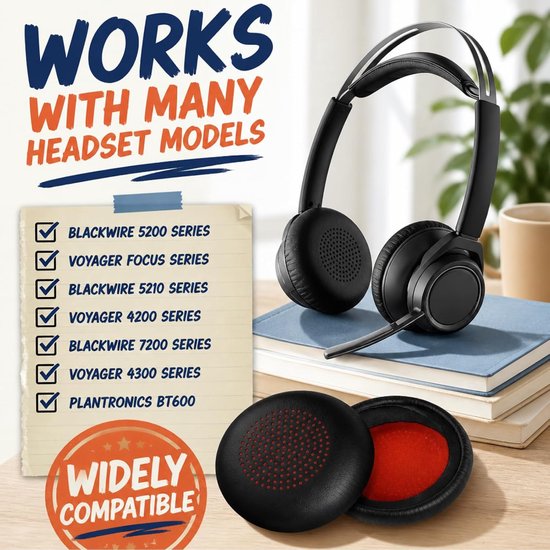 2 stuks vervangende oorkussens afdekking voor Plantronics Voyager Focus — afbeelding 3