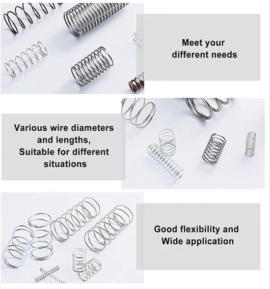 10 stuks veerdraad diameter 0,2 mm roestvrij staal micro kleine drukveer OD 2 mm/2,5 mm/3 mm/4 mm lengte 5-50 mm zilver(10mm,2.5MM_0.2MM) — afbeelding 2