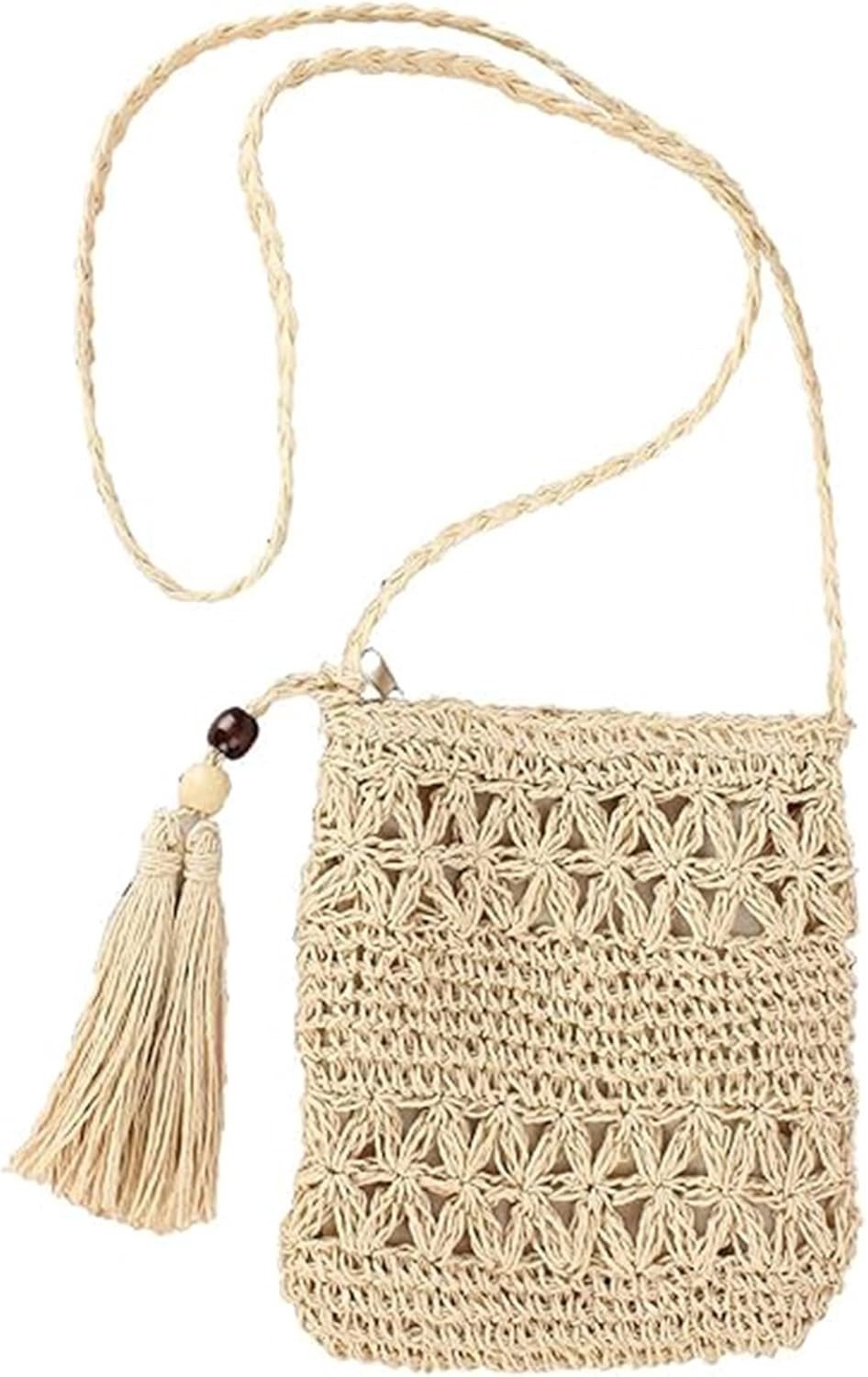 Strandtas voor dames met franjes, rieten handtas, schoudertas voor vakantie en reizen, perfect voor vrije tijd en stranduitjes
