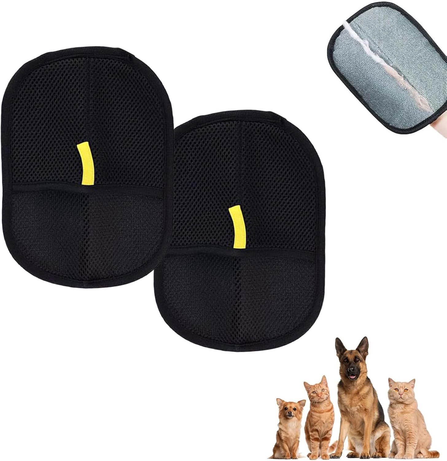 Dubbele Zijdige Verzorgingshandschoenen voor Huisdieren, Herbruikbare Handschoenen voor Dierenhaar Verwijdering, Geschikt voor Katten en Honden op Meubels