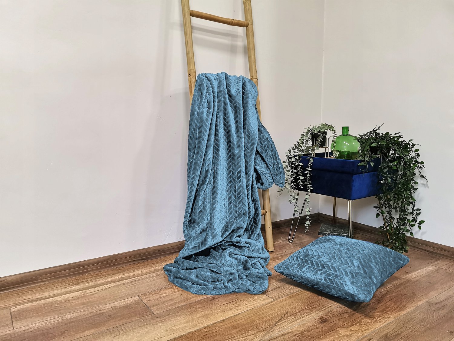 Zachte Flanellen Deken Fuero 200x220 cm - Blauw