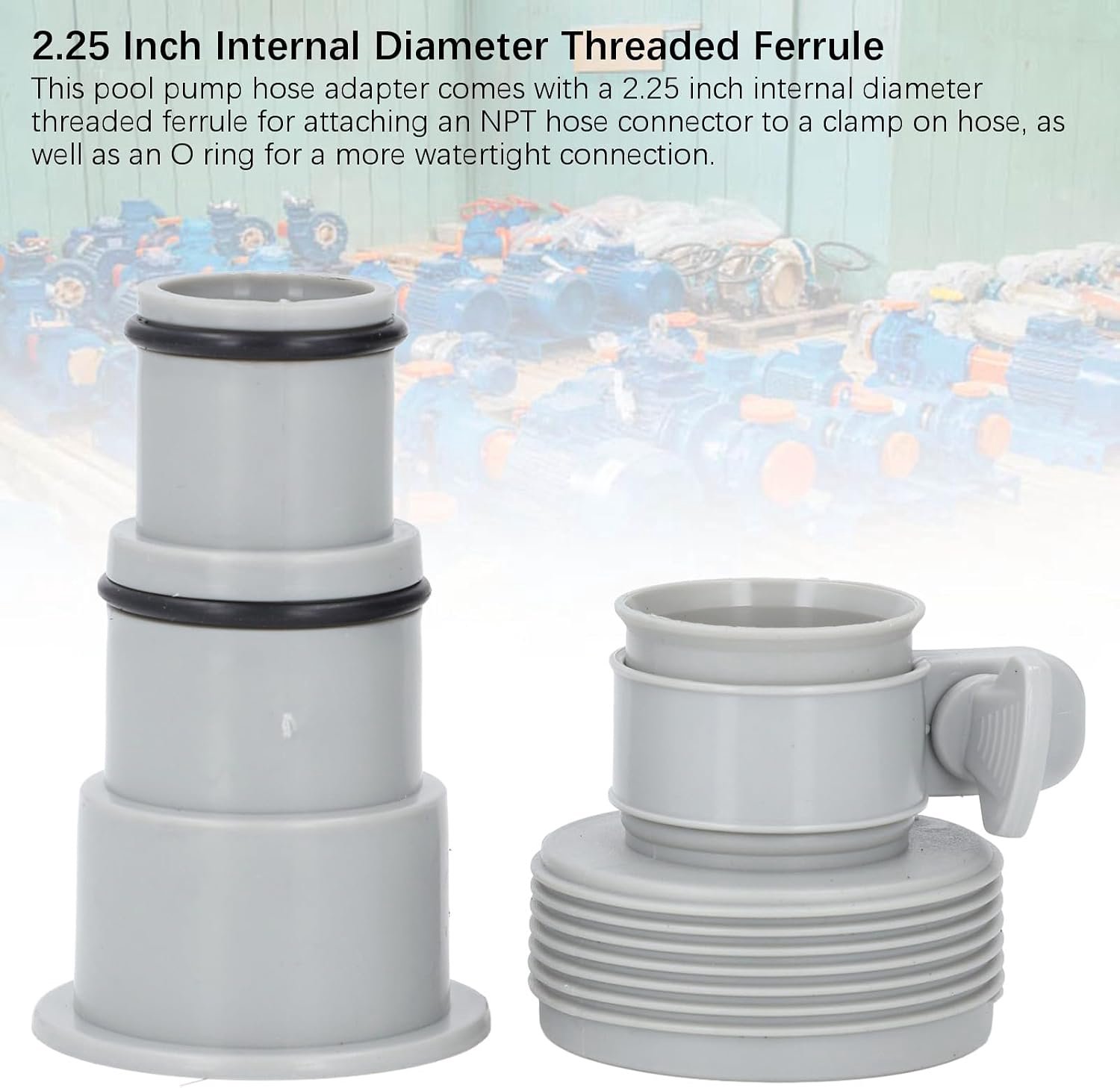 Slang Adapter Set 4 Stuks, 2,25 Inch Schroefhuls met voor