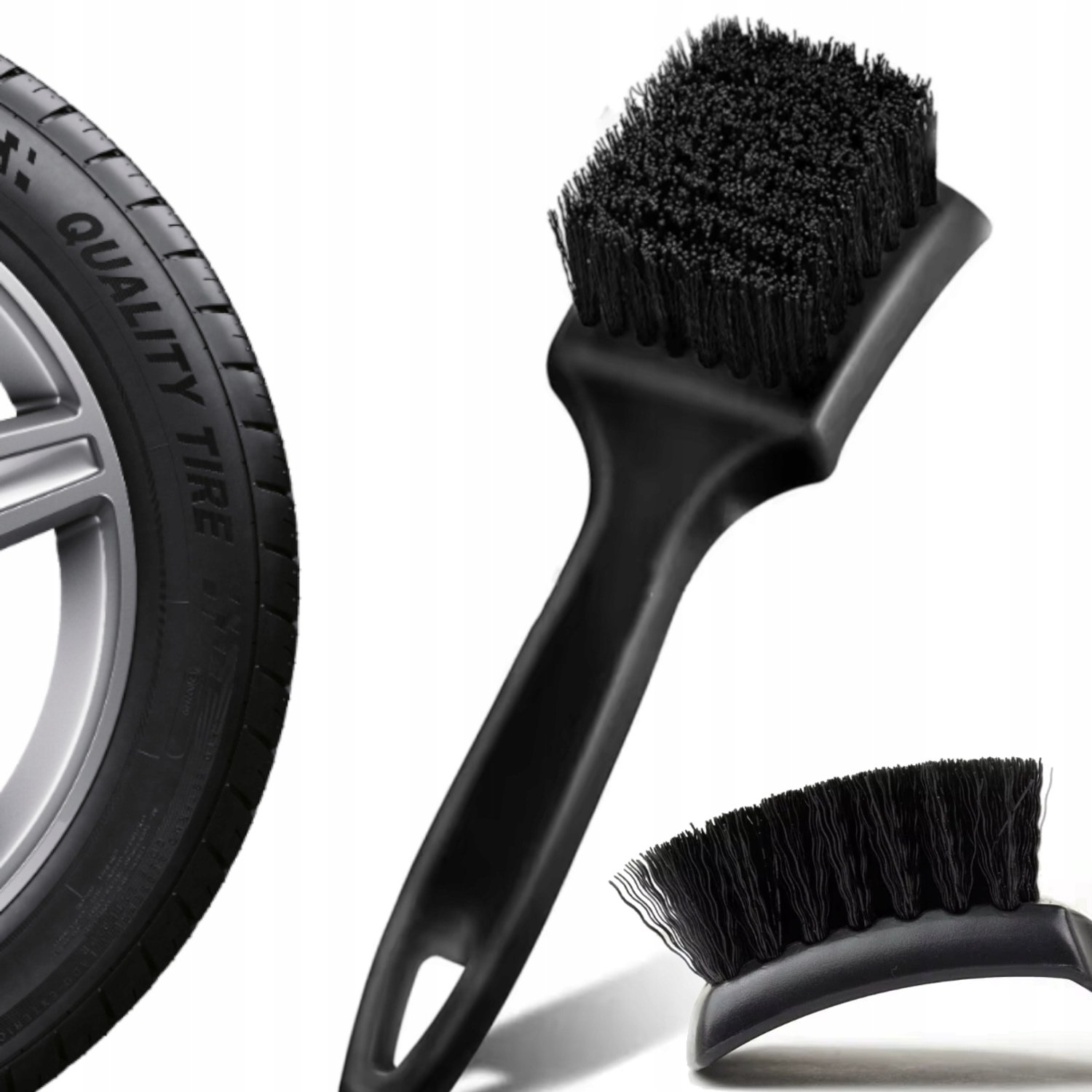 Nylon Borstel voor Banden, Velgen, Motor & Grille - Detail Borstel