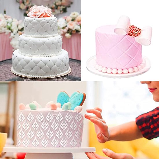 12 stuks reliëfmat fondant kunststof taartsjablonen 3D fondant patroon mat taartsjablonen set voor cupcakes koekjes taartdecoratie — afbeelding 3