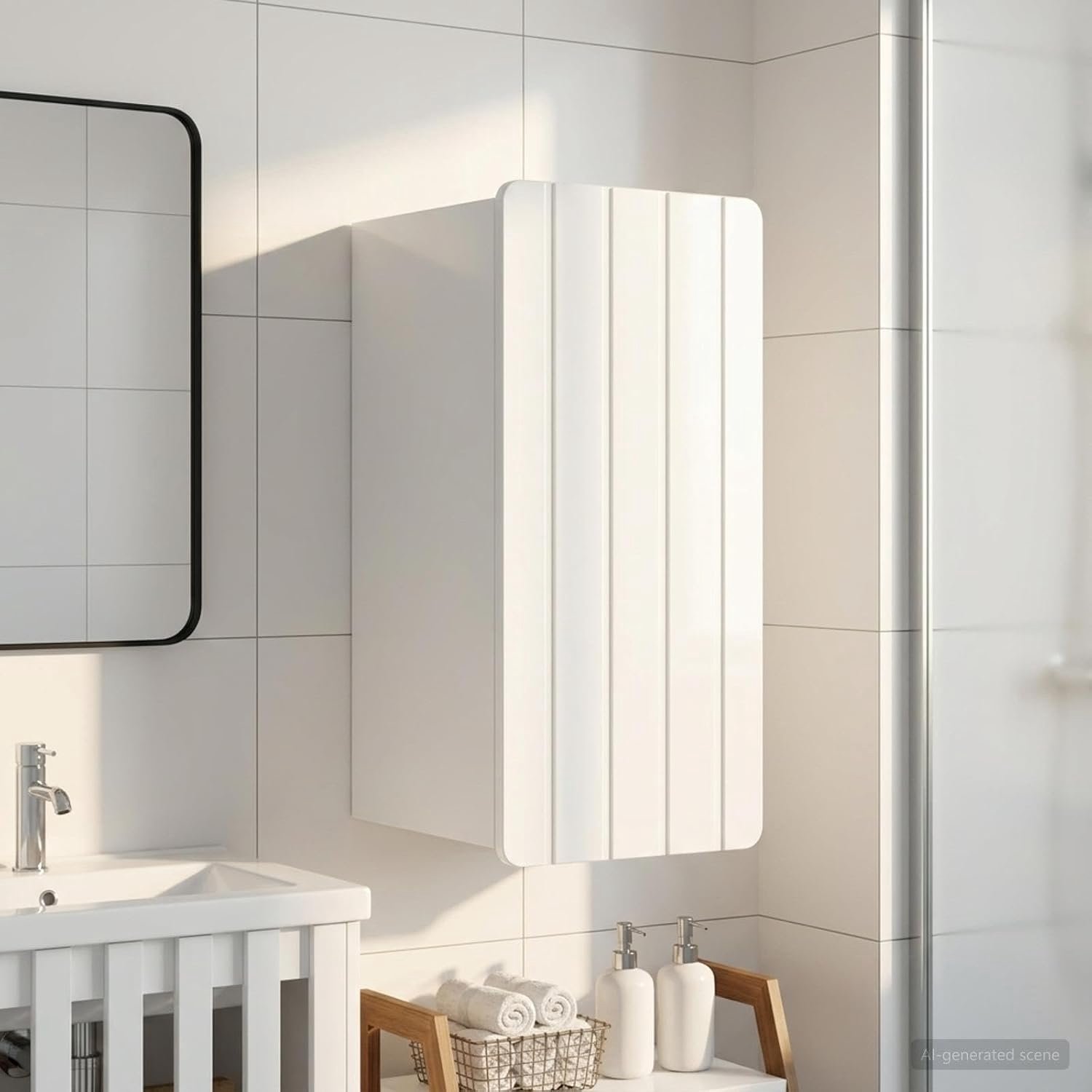Badkamer wandkast ZWOLLE hoogglans wit 30 x 31 x 63 cm houtmateriaal