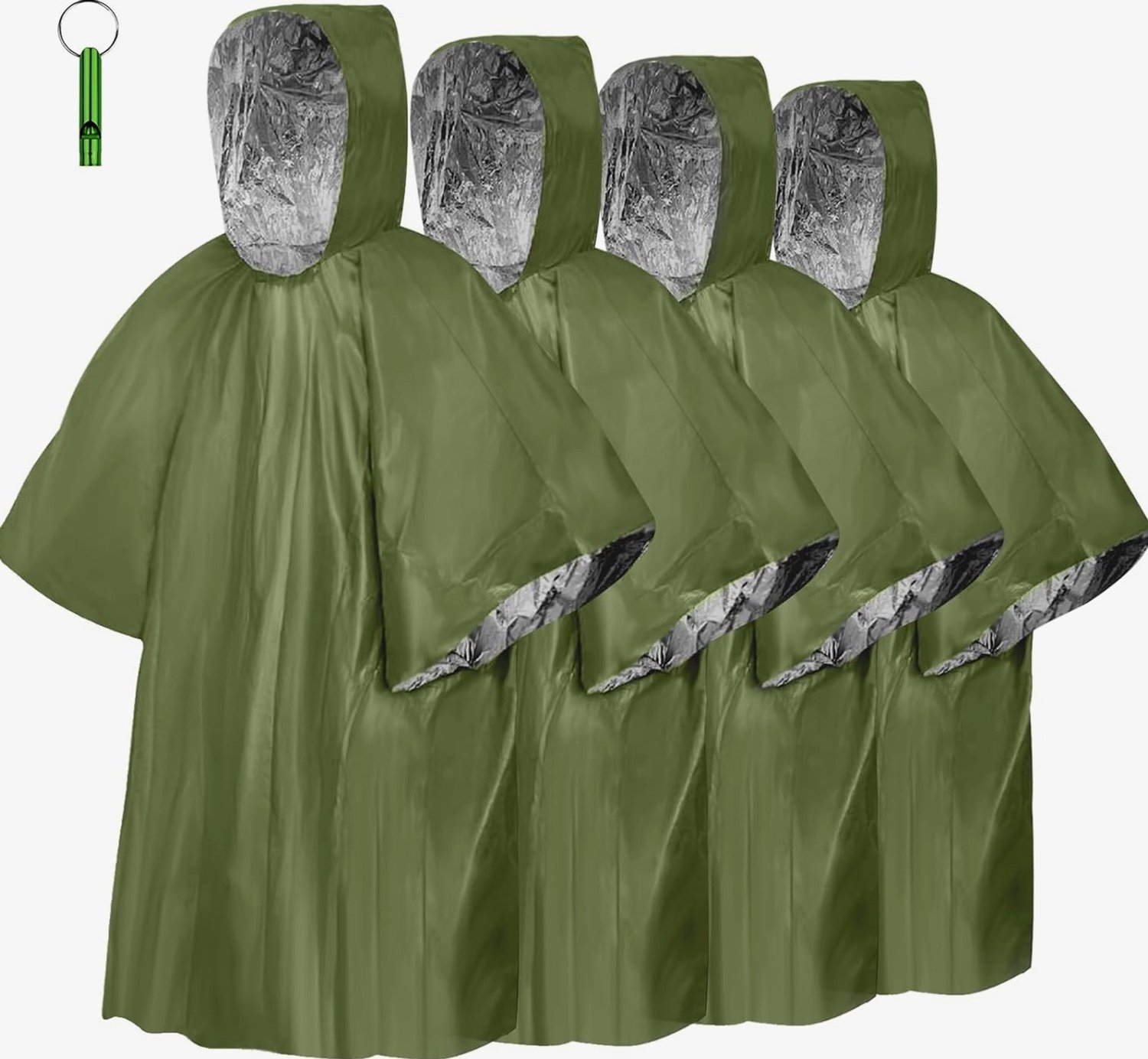 4x Noodponcho Groen 100x130cm - Waterdicht & Draagbaar