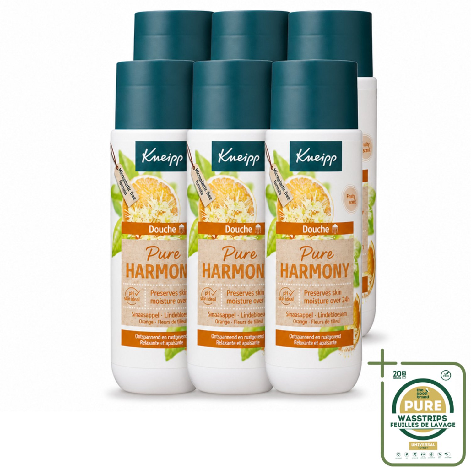 6 x Kneipp - Douchegel - Oranje lindebloesem - 200 ml - Wasstrips - Douchegel - Natuurlijke Douchegel - Kalmerende Douchegel - Huidverzorging - Ontspanning