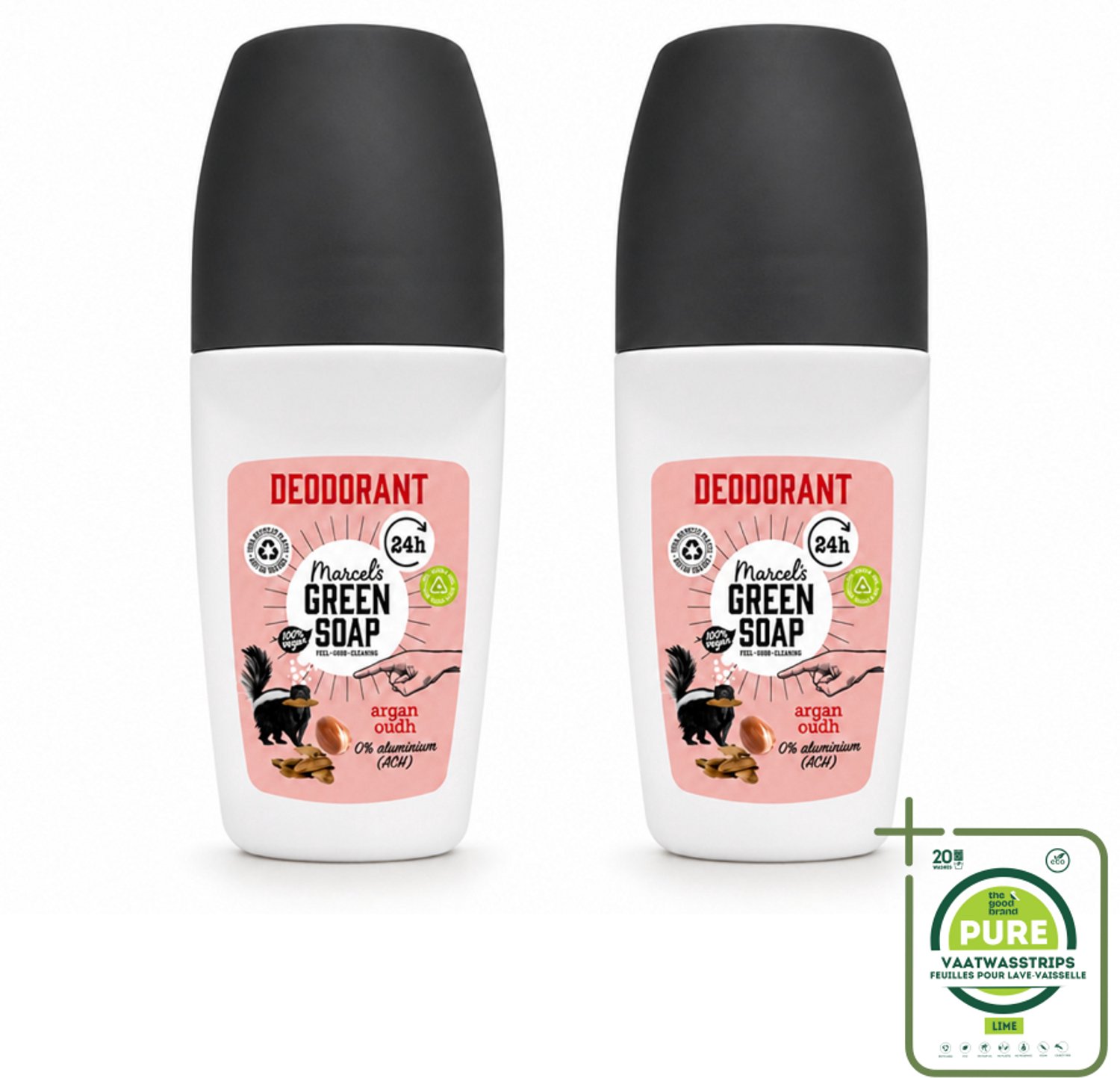 2 x Marcel's Green Soap - Deodorant Roller - Argan & Oudh - Langdurige frisheid - 50 ml - Grootverpakking - Deodorant - Argan En Oudh - Okseldeodorant - Frisheid - Natuurlijke Deodorant