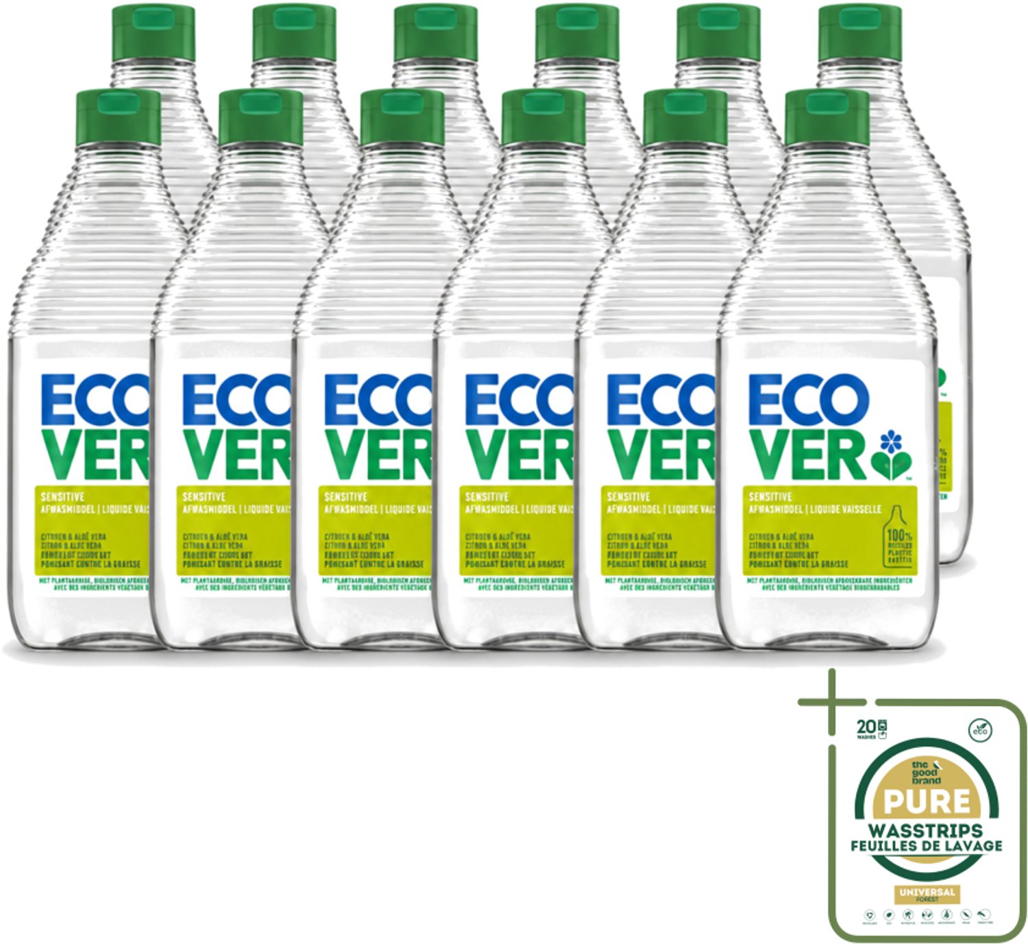 12 x Ecover - Afwasmiddel - Citroen & Aloë Vera - 450 ml - Afwasmiddel Citroen Aloë Vera - Milieuvriendelijk Afwasmiddel - Plantaardig Afwasmiddel - Biologisch Afbreekbaar - Huidvriendelijk Afwasmiddel