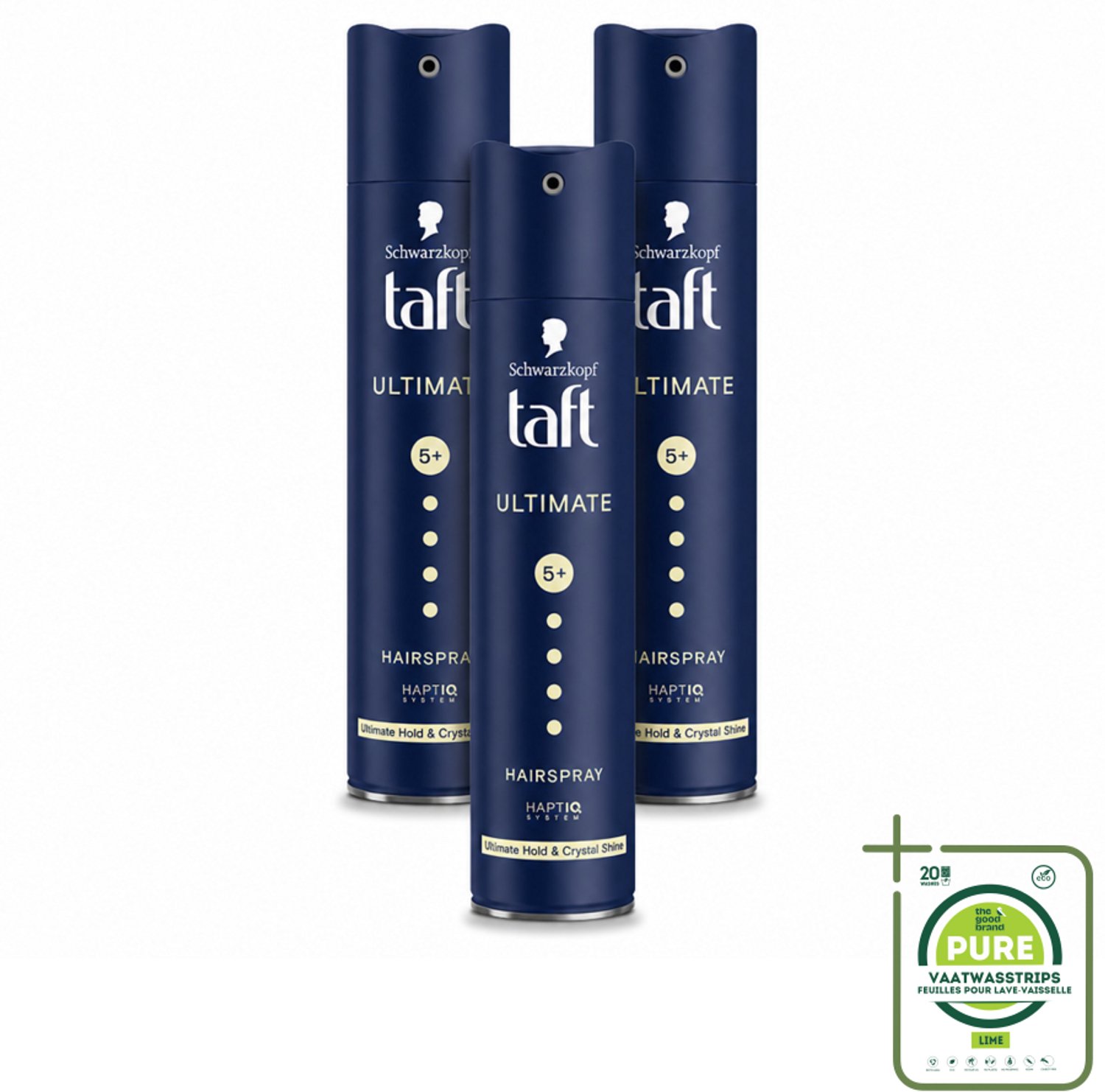 3 x Taft - Ultimate 5+ - Haarspray - Maximale stevigheid - 250 ml - Grootverpakking - Haarspray - Stevigheid - Fixatie - Kristalglans - Vegan Haarspray