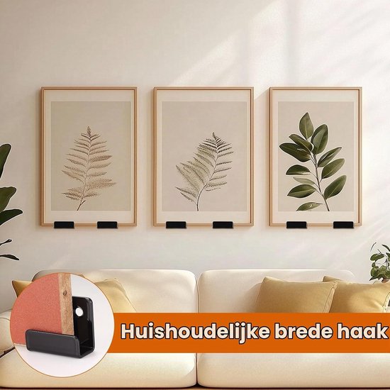 Set van 8 U-vormige Steunbeugels, Sterke Metalen Haakjes voor Wandmontage, Ideaal voor Keuken en Badkamer, Geschikt voor Tegels en Garage, Zwart, 10mm Binnenbreedte — afbeelding 5